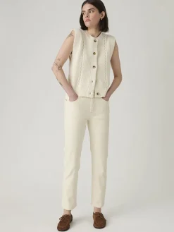 Dżinsy - Slim fit - w kolorze kremowym