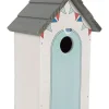 Domek w kolorze biało-błękitnym dla ptaków - 15 x 22 x 10 cm