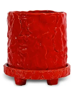 Doniczka "Muddy" w kolorze czerwonym - wys. 18 x Ø 17,5 cm