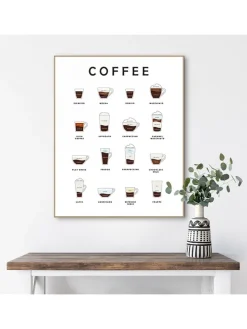 Druk artystyczny "Coffees" w ramce
