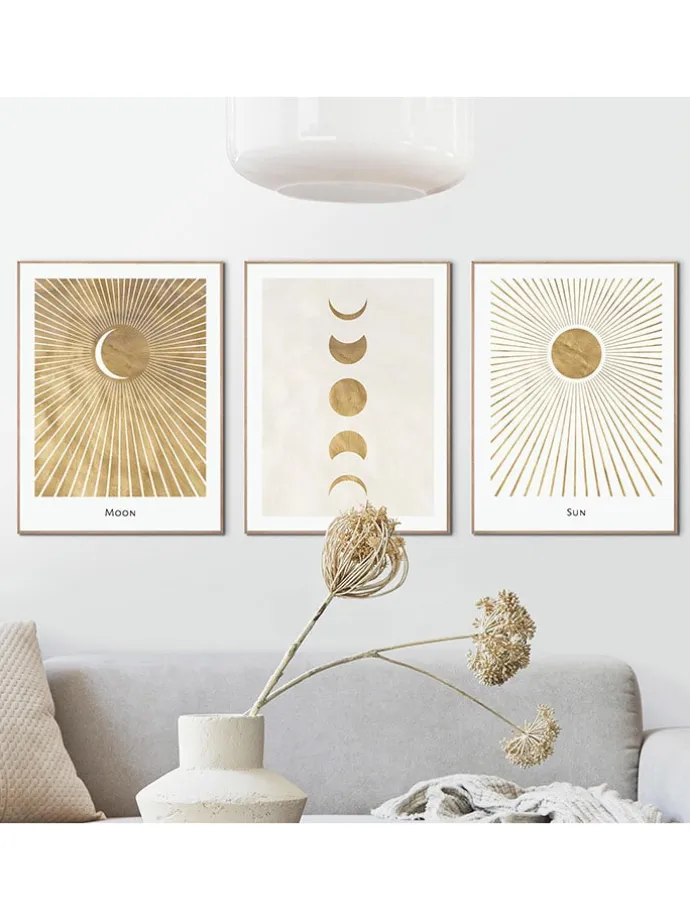 Druki artystyczne (3 szt.) "Solar Set" w ramce