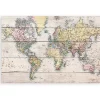 Druk "World Map" na drewnie - 60 x 40 cm