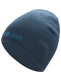 Dwustronna czapka beanie "Troll" w kolorze niebiesko-granatowym