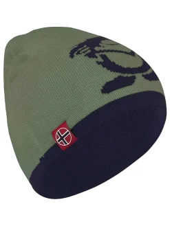 Dwustronna czapka beanie "Troll" w kolorze oliwkowo-granatowym