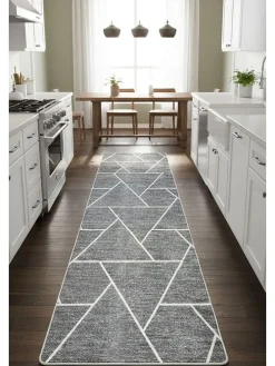 Dywan w kolorze szaro-białym