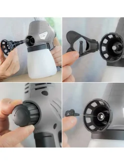 Elektryczny pistolet w kolorze szaro-białym do malowania