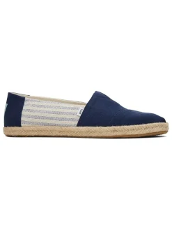 Espadryle w kolorze kremowo-granatowym