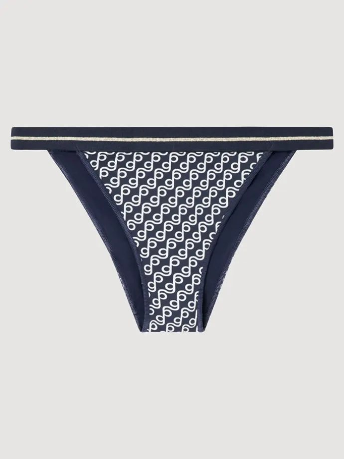 Figi bikini w kolorze granatowo-białym