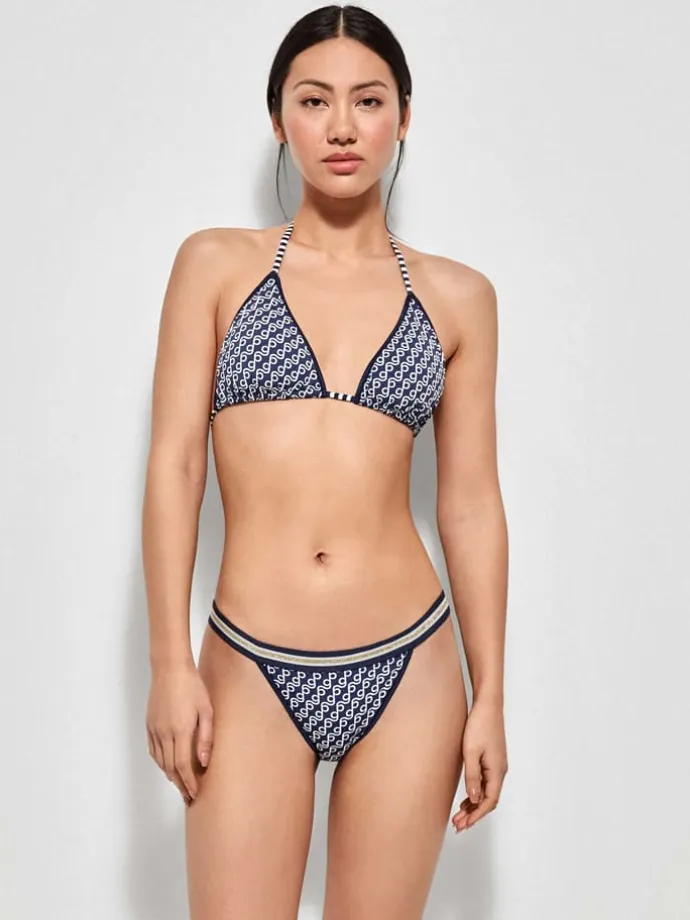 Figi bikini w kolorze granatowo-białym