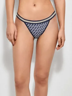 Figi bikini w kolorze granatowo-białym