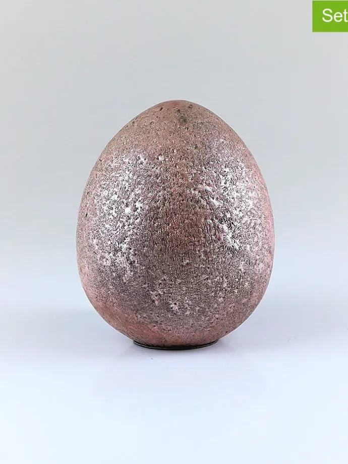 Figurka dekoracyjna "Egg" w kolorze jasnoróżowym - wys. 10 cm
