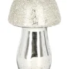 Figurka dekoracyjna "Mushroom" w kolorze srebrnym - wys. 21,5 cm