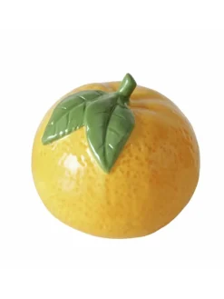 Figurki dekoracyjne (2 szt.) w kolorze żółto-pomarańczowym - wys.7 x Ø7,5cm
