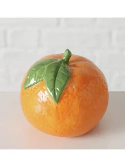 Figurki dekoracyjne (2 szt.) w kolorze żółto-pomarańczowym - wys.7 x Ø7,5cm