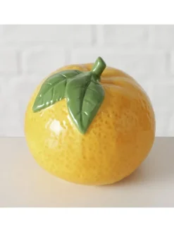 Figurki dekoracyjne (2 szt.) w kolorze żółto-pomarańczowym - wys.7 x Ø7,5cm