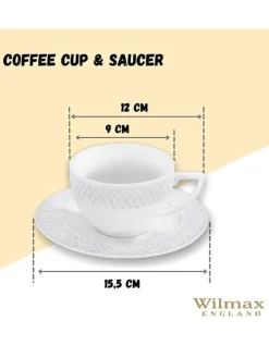 Filiżanki (6 szt.) w kolorze białym - 240 ml