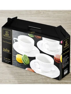 Filiżanki (6 szt.) w kolorze białym - 240 ml