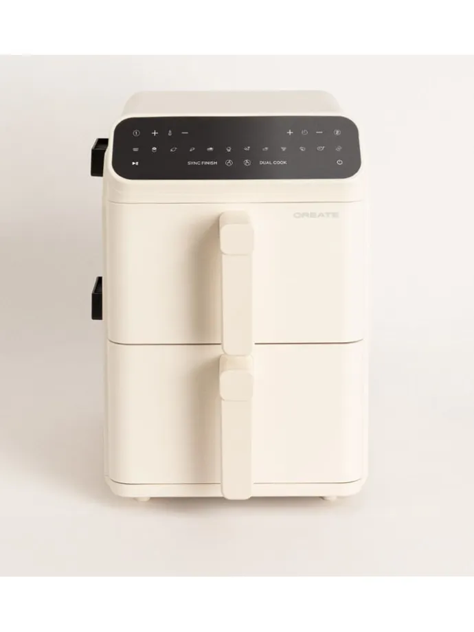 Frytkownica beztłuszczowa "Dual Stack" w kolorze kremowym - 11,2 l