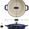 Garnek "Bestow" w kolorze niebieskim do duszenia - 3,8 l