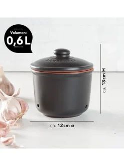 Garnek "Mini" w kolorze czarno-pomarańczowym na czosnek - 600 ml