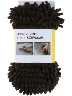 Gąbka w kolorze czarno-żółtym do czyszczenia samochodu - dł. 26 cm