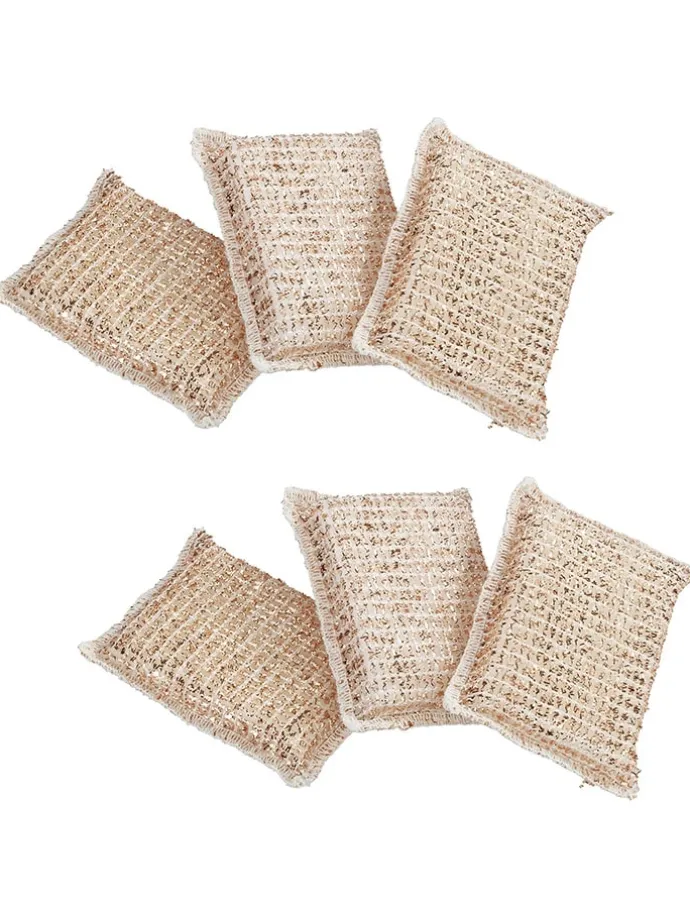 Gąbki miedziane (6 szt.) w kolorze jasnobrązowym - 11 x 7 cm