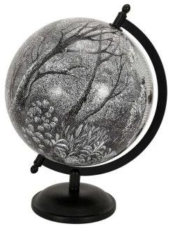 Globus "Black forest" w kolorze czarno-białym - wys. 31 x Ø 21 cm