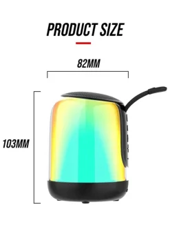 Głośnik Bluetooth w kolorze czarnym z funkcją zmiany kolorów