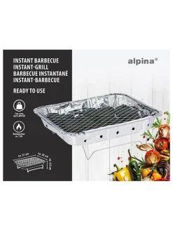 Grill błyskawiczny w kolorze srebrnym - 31 x 24 cm