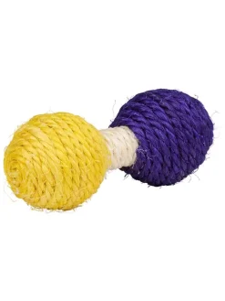 Grzechotka w kolorze niebiesko-żółtym dla kota - dł. 11 cm