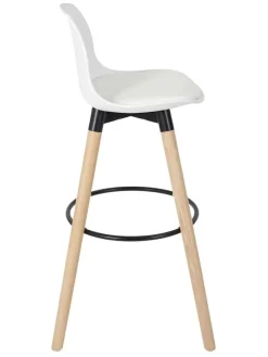 Hocker barowy w kolorze białym - 37 x 91 x 41 cm
