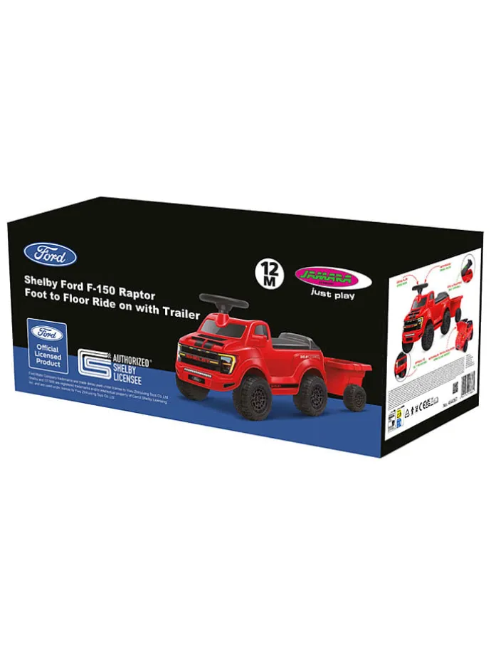 Jeździk "Shelby Ford F-150 Raptor" w kolorze czerwonym z przyczepką - 18 m+