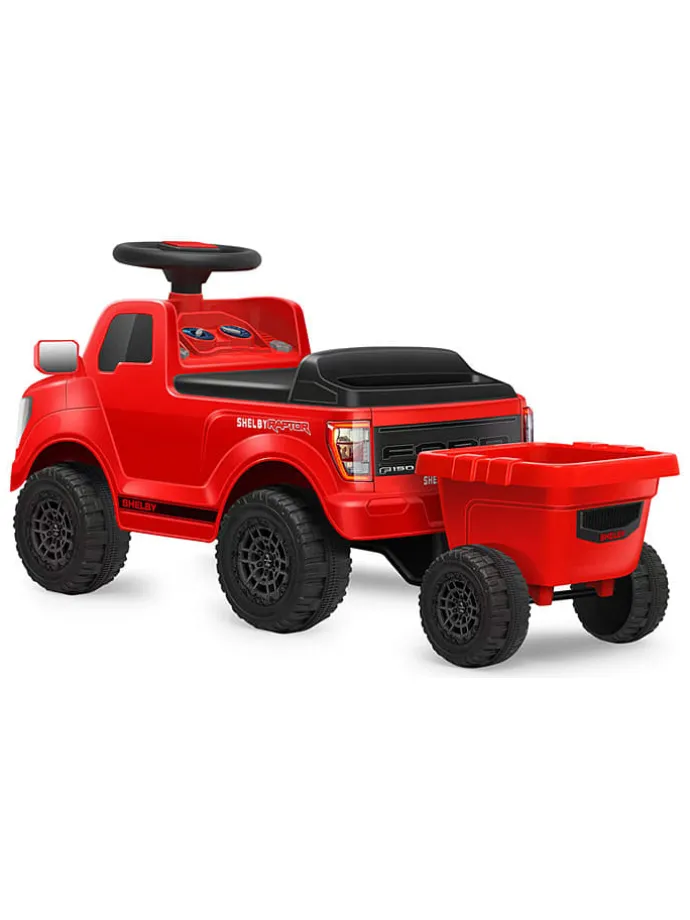 Jeździk "Shelby Ford F-150 Raptor" w kolorze czerwonym z przyczepką - 18 m+