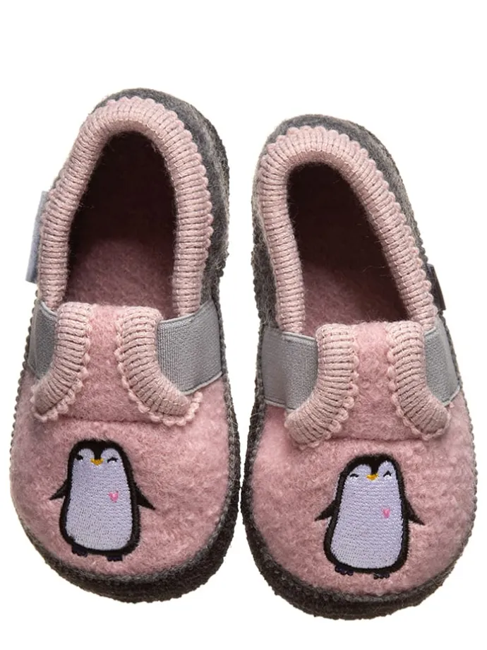 Kapcie "Bobby Pinguin" w kolorze jasnoróżowym