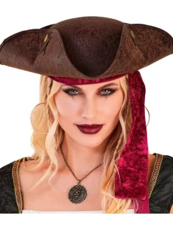Kapelusz "Pirate tricorn hat" w kolorze brązowym