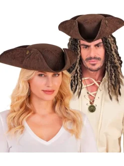 Kapelusz "Pirate tricorn hat" w kolorze brązowym