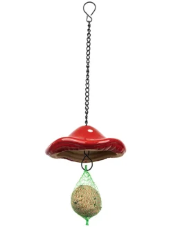 Karmnik w kolorze czerwonym dla ptaków - dł. 27 x Ø 15 cm