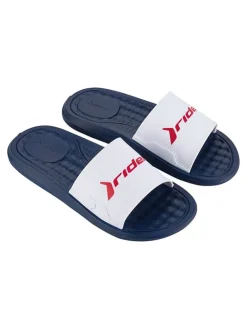 Klapki "Step" w kolorze biało-czerwono-granatowym
