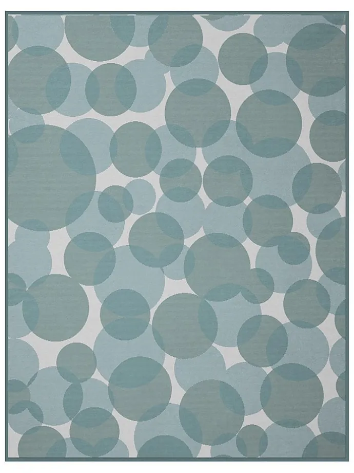 Koc "Circles" w kolorze beżowo-zielonym - 200 x 150 cm
