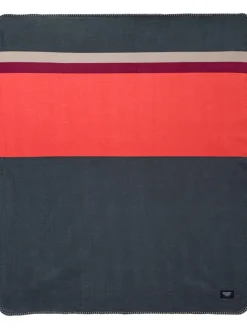 Koc kempingowy w kolorze szaro-czerwonym - 150 x 124 cm
