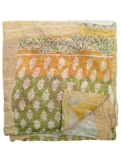 Koc "Sari" w kolorze żółto-zielonym - 150 x 130 cm