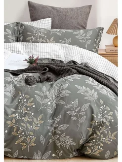 Komplet pościeli "LineLeaf" w kolorze zielonym