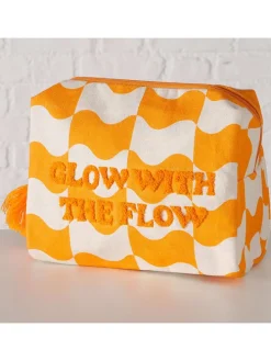 Kosmetyczka "Glow" w kolorze pomarańczowo-białym - 22 x 16 x 10 cm