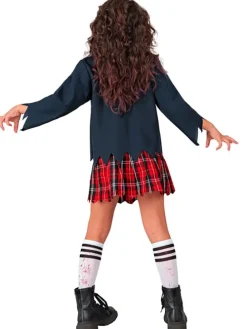 Kostium "Zombie Schoolgirl" w kolorze granatowo-czerwonym