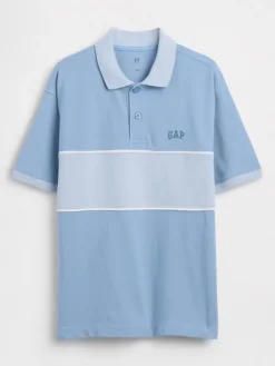 Koszulka polo w kolorze błękitnym