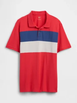 Koszulka polo w kolorze czerwono-niebieskim