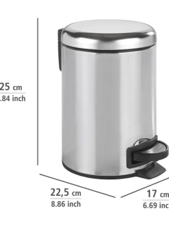 Kosz w kolorze srebrnym na śmieci - 5 l