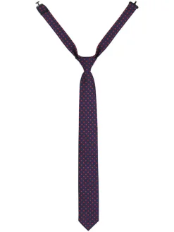 Krawat w kolorze granatowo-czerwonym