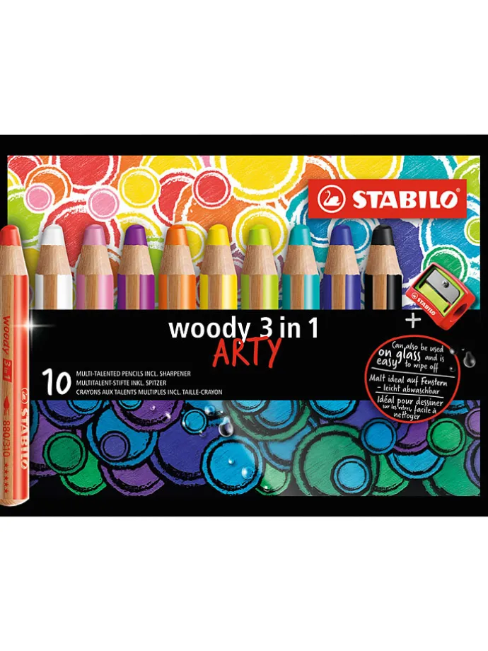 Kredki XXL (10 szt.) "STABILO woody 3in1"