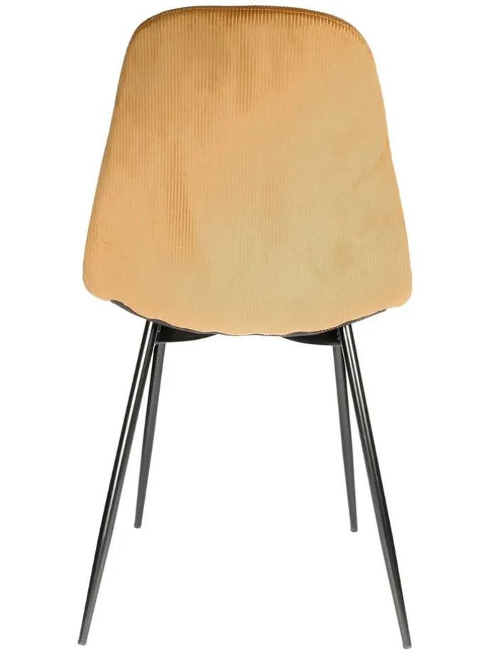 Krzesła (4 szt.) "Giulia" w kolorze musztardowym - 42,5 x 87 x 44 cm